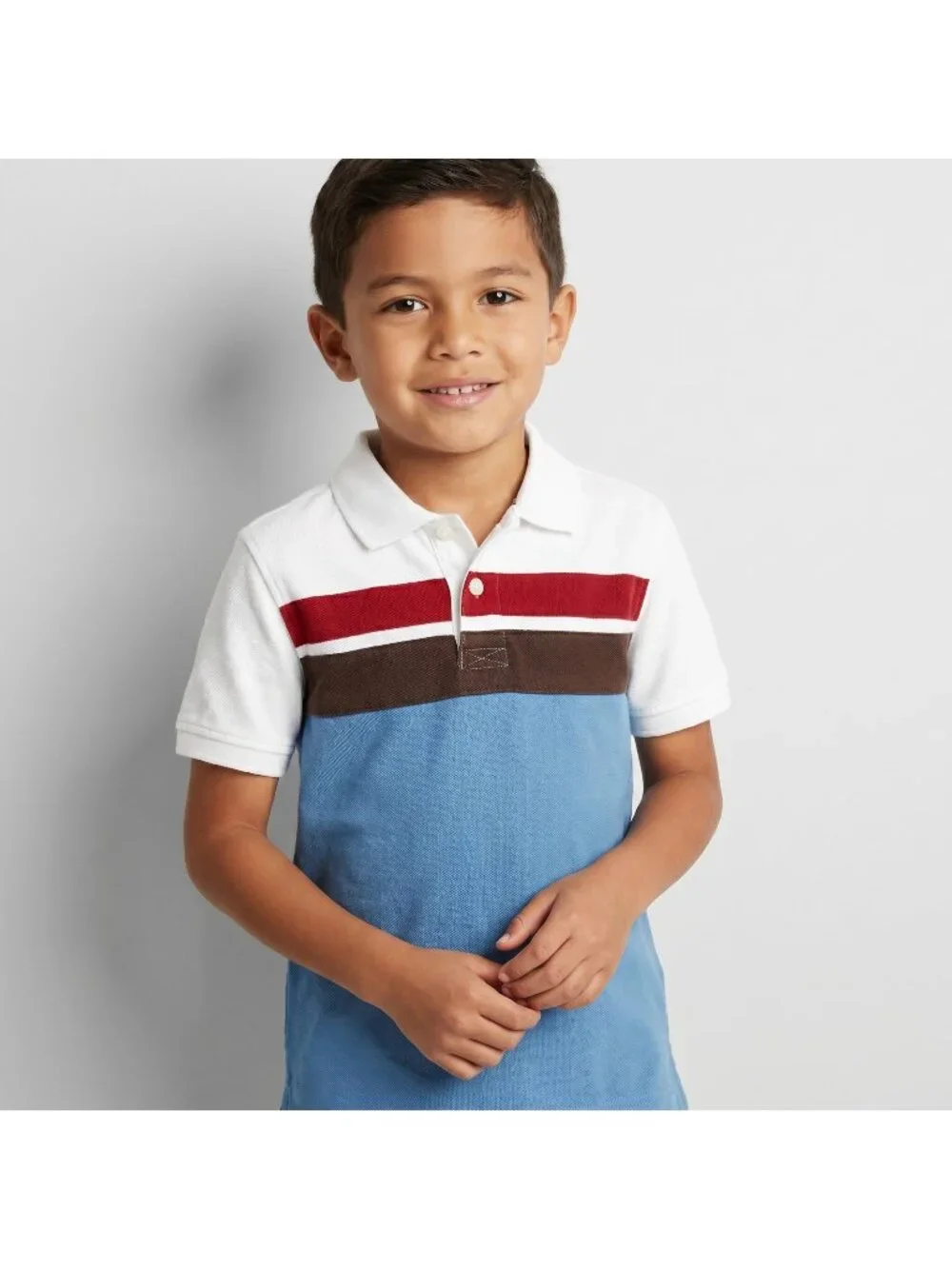 Gymboree Bike Explorer Boy's Chest Stripe Pique Polo Shirt in size 8